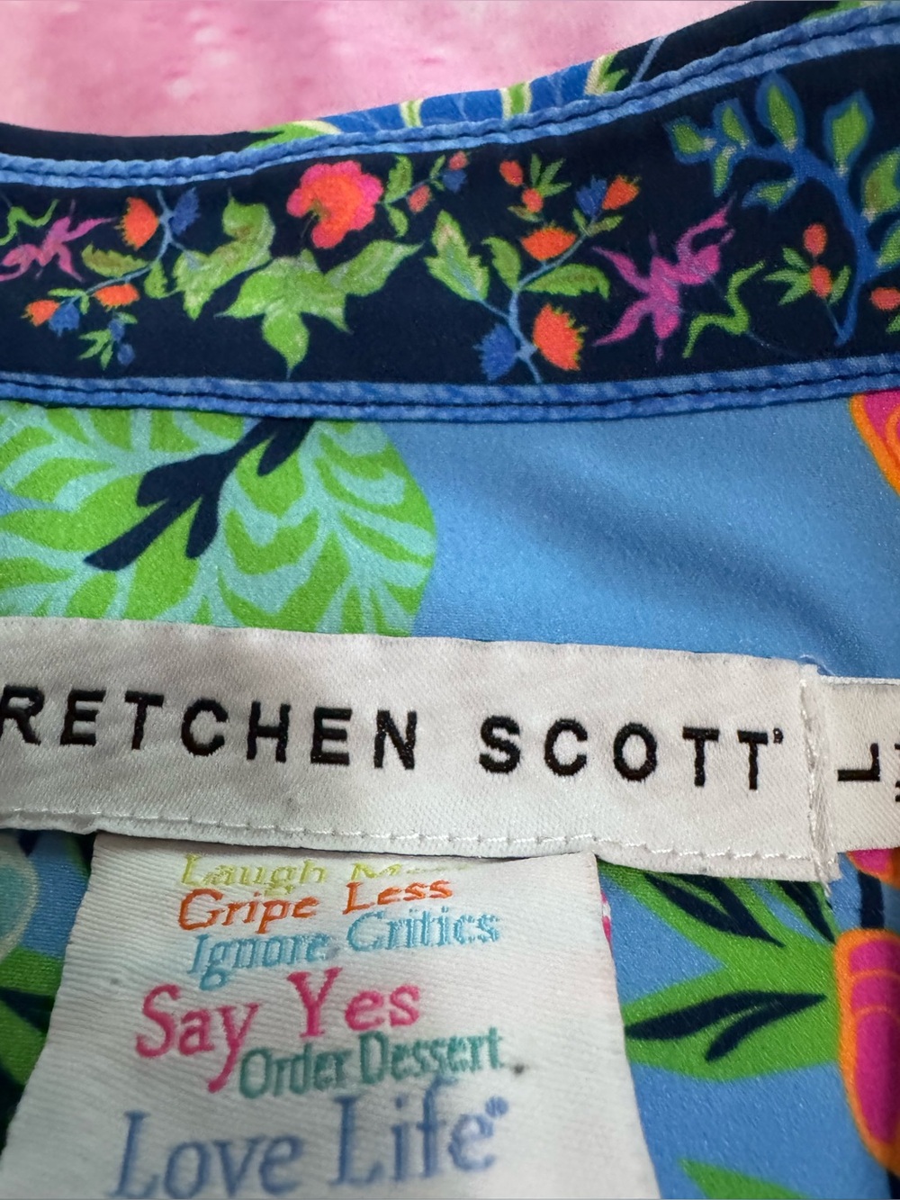 Gretchen Scott Jungle Garden Print Button Front Blouse Size L - Picture 4 of 8